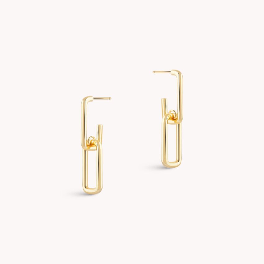 Srebrne naušnice Moderne karike 18kt Pozlata