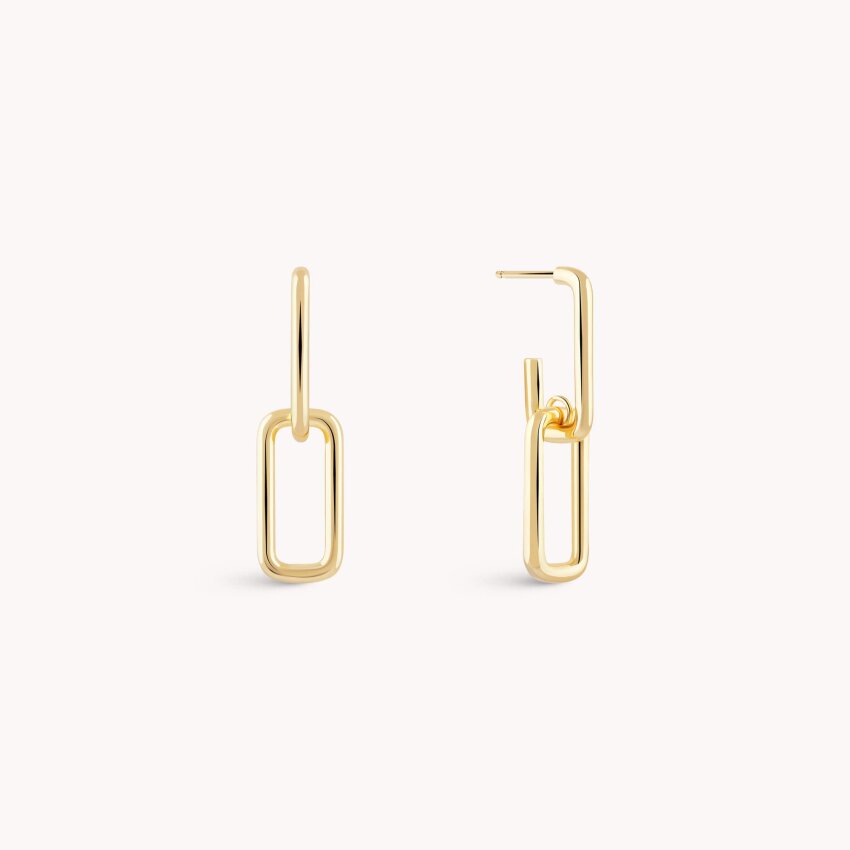 Srebrne naušnice Moderne karike 18kt Pozlata