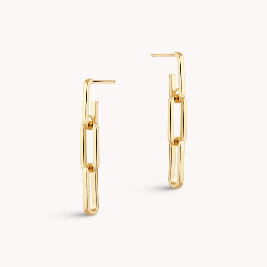 Srebrne naušnice Tri karike 18kt Pozlata