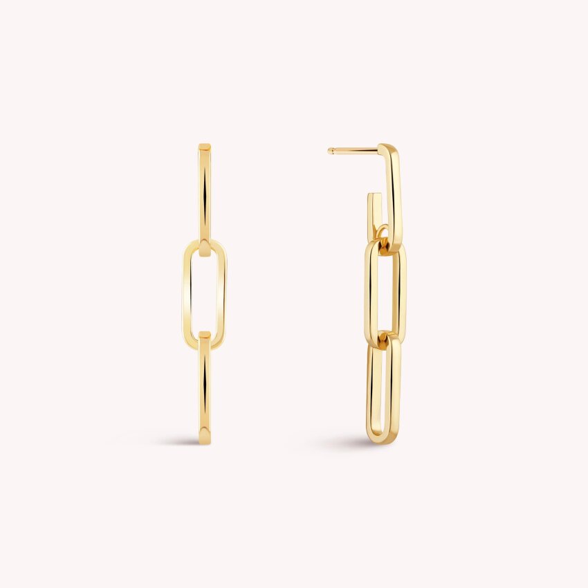 Srebrne naušnice Tri karike 18kt Pozlata