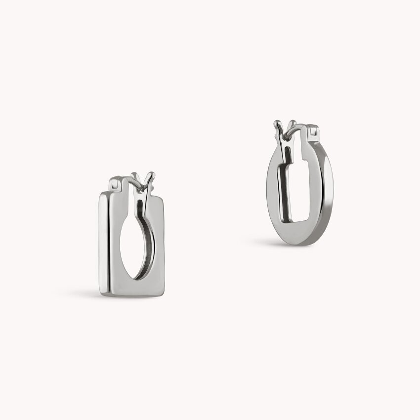 Srebrne naušnice alke Kvadrat i krug