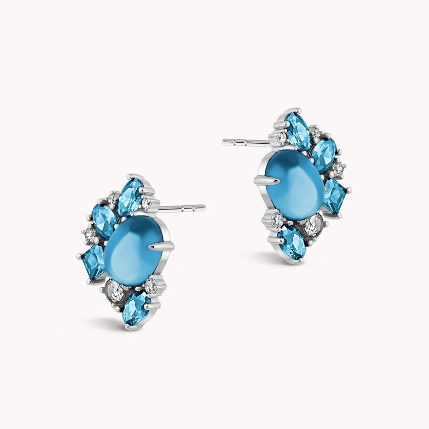 Srebrne naušnice Plava raskoš