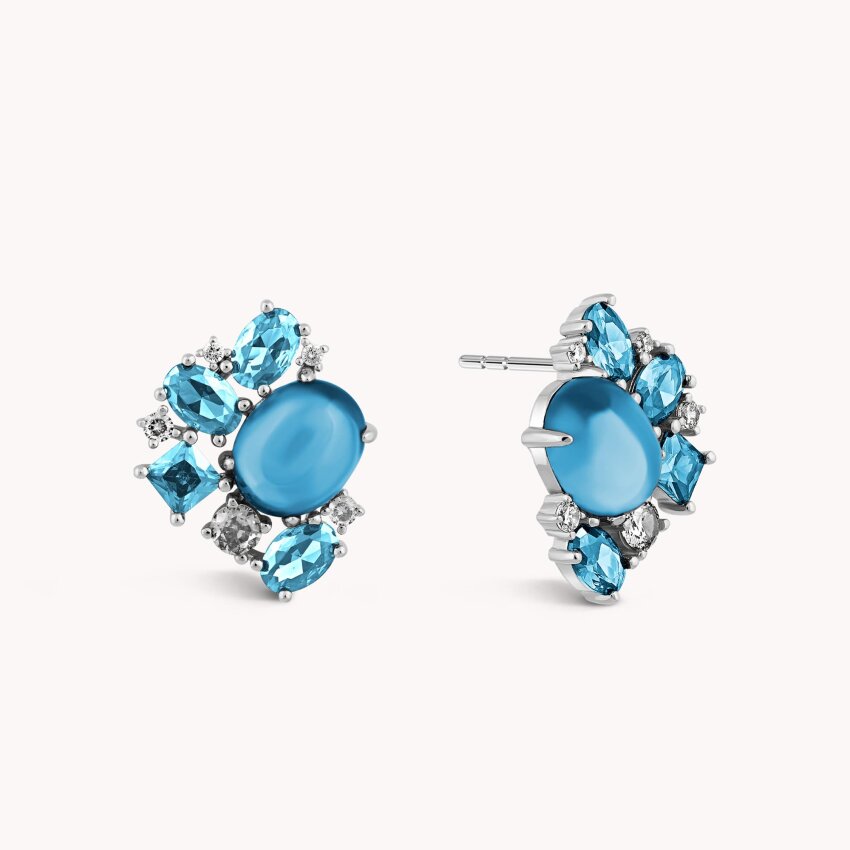 Srebrne naušnice Plava raskoš