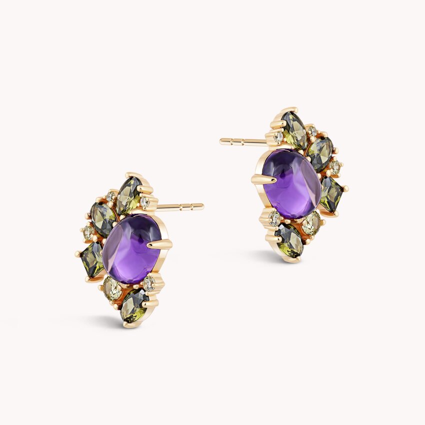 Srebrne naušnice Raskošne boje 18kt Pozlata