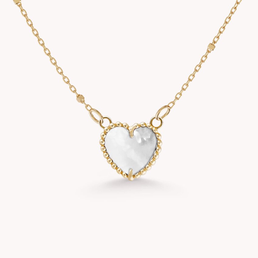 Zlatna ogrlica Bijelo srce