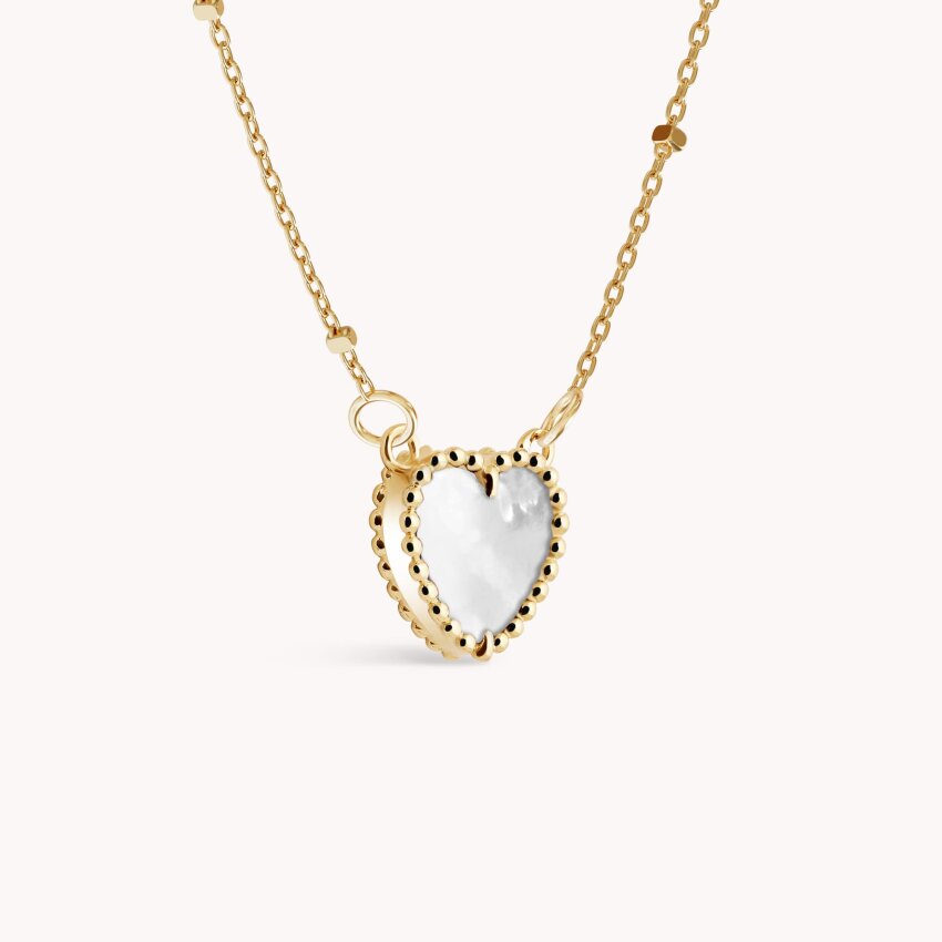 Zlatna ogrlica Bijelo srce