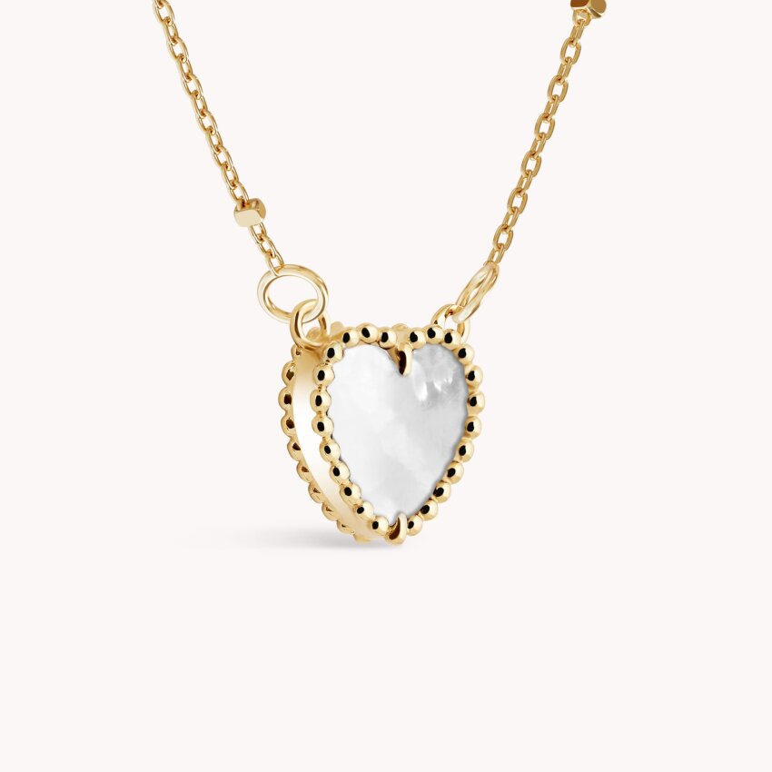 Zlatna ogrlica Bijelo srce