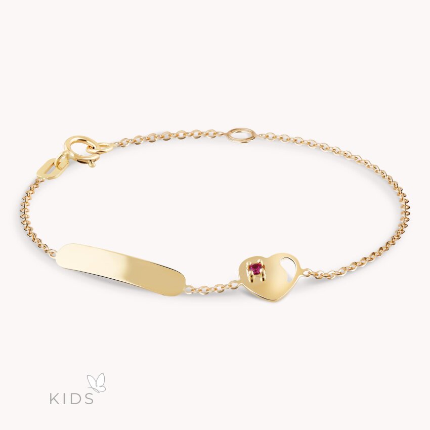 Zlatna narukvica Pločica i srce