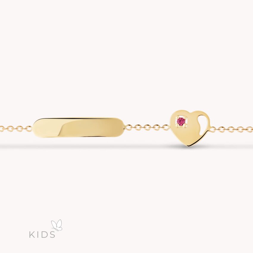 Zlatna narukvica Pločica i srce