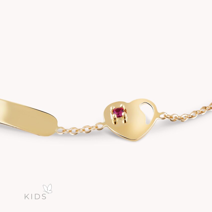 Zlatna narukvica Pločica i srce