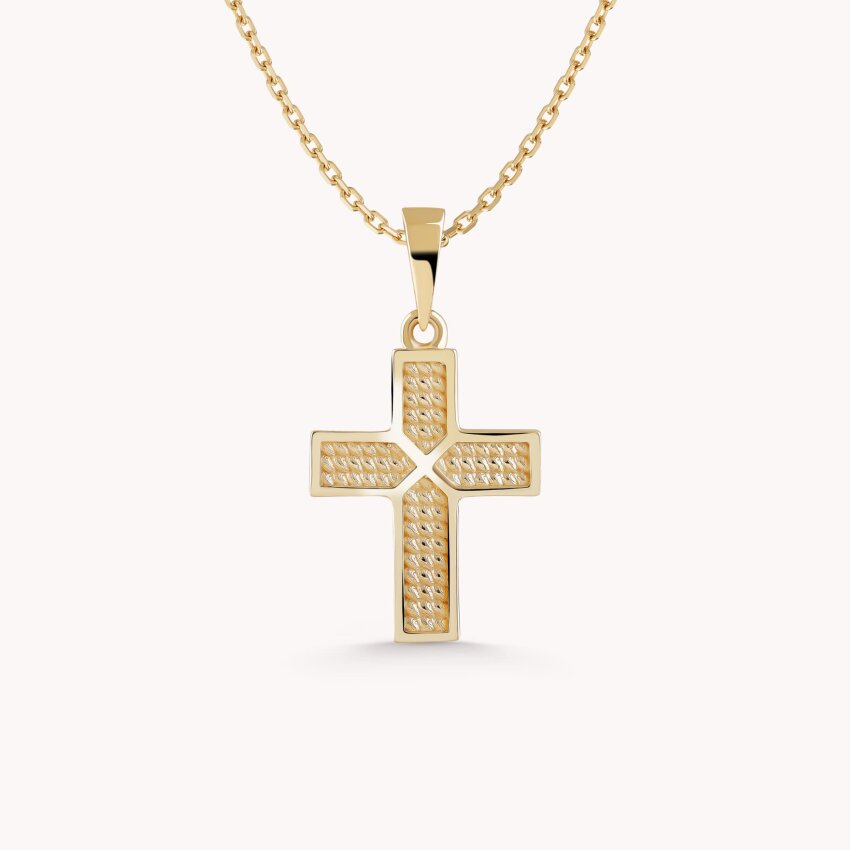 Zlatni privjesak Križ s detaljima