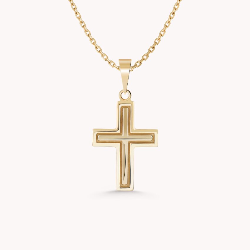 Zlatni privjesak Križ s posebnim detaljima