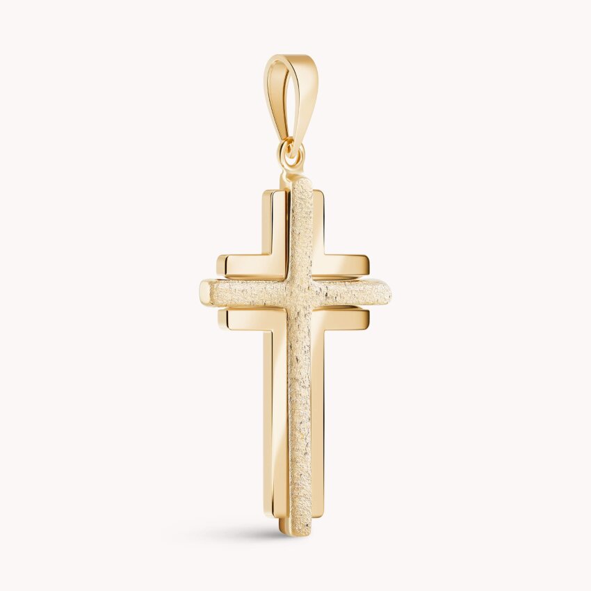 Zlatni prisvjesak Križ s dva uzorka
