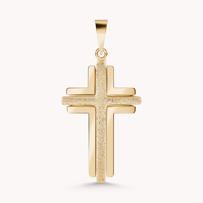 Zlatni prisvjesak Križ s dva uzorka