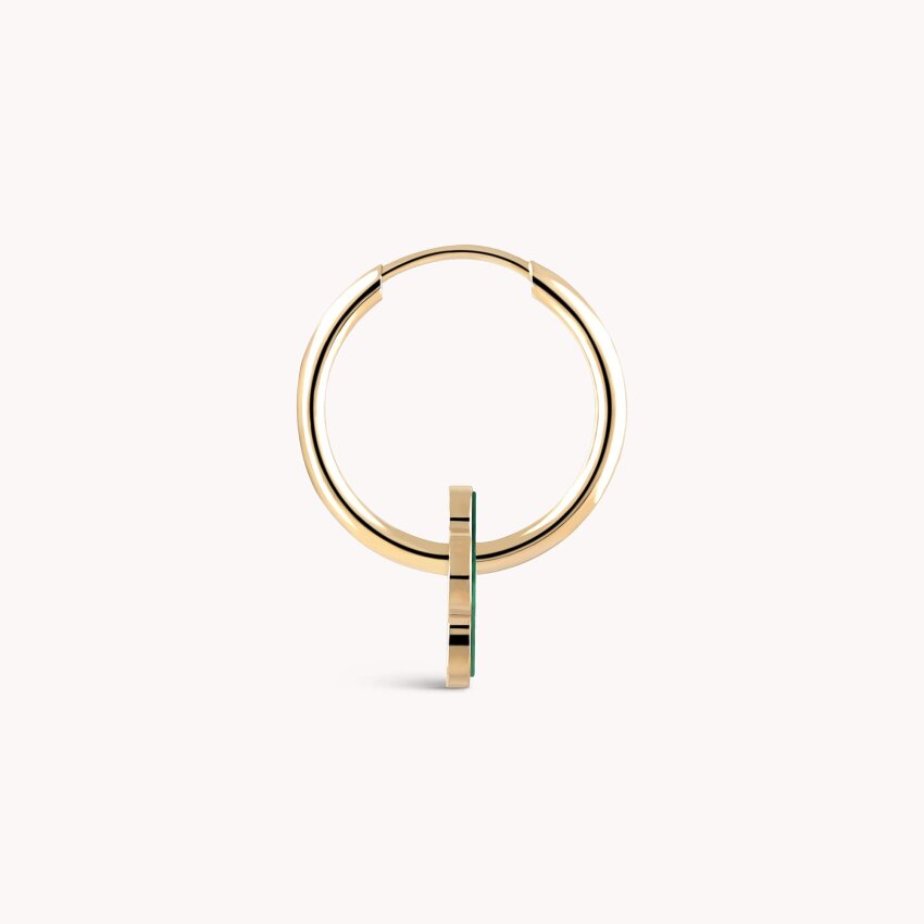 Zlatne naušnice Alke sa zelenim cvijetom