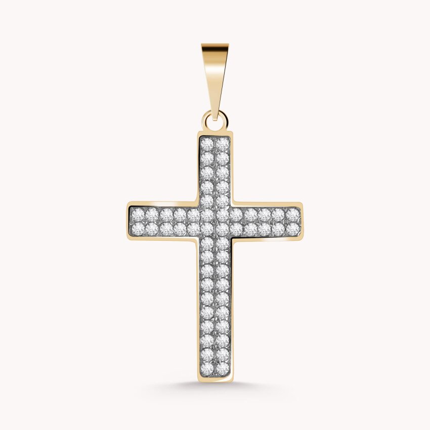 Zlatni privjesak Križ sa blistavim detaljima