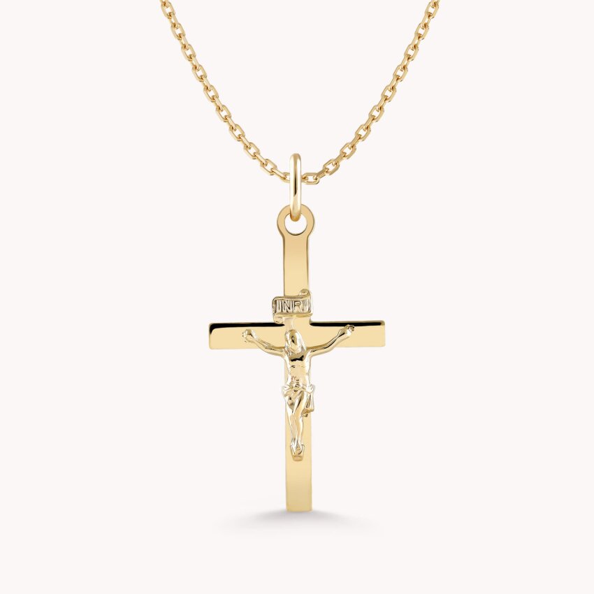 Zlatni privjesak Isus na križu