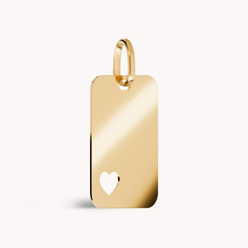 Zlatni privjesak Pločica s detaljem srca