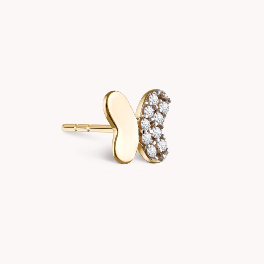 Zlatne naušnice Leptiri s cirkonima