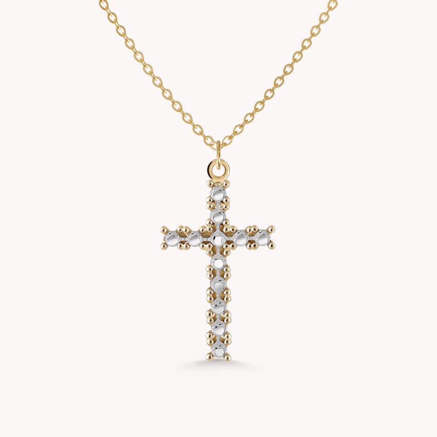 Zlatni privjesak Križ i detalji