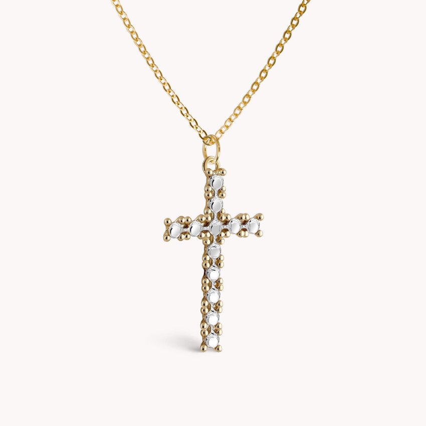 Zlatni privjesak Križ i detalji