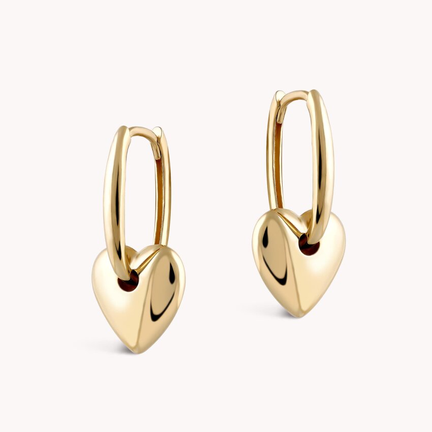 Zlatne naušnice Karike i srce