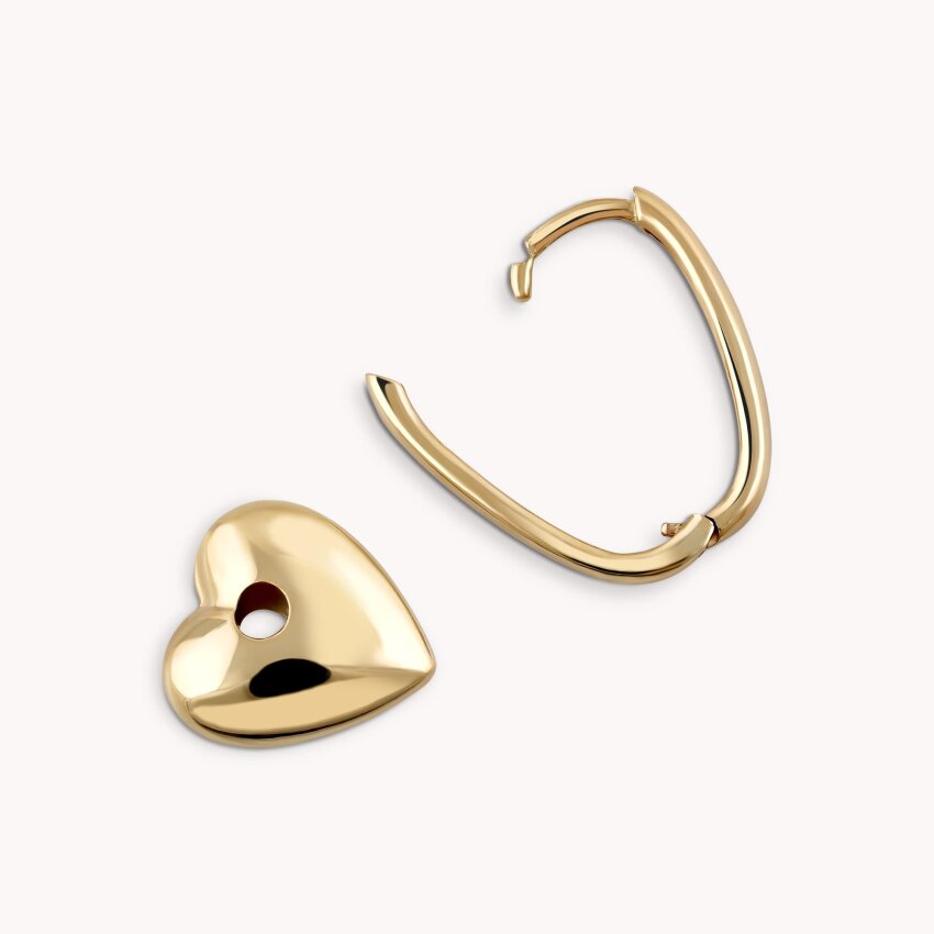 Zlatne naušnice Karike i srce