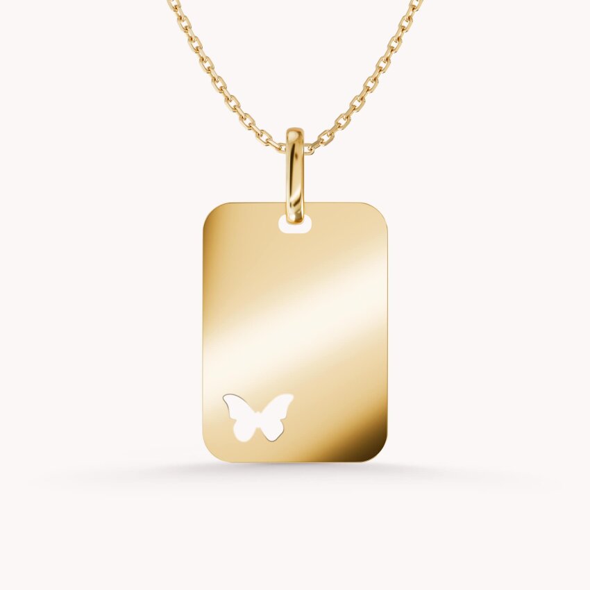 Zlatni privjesak Pločica s detaljem leptira