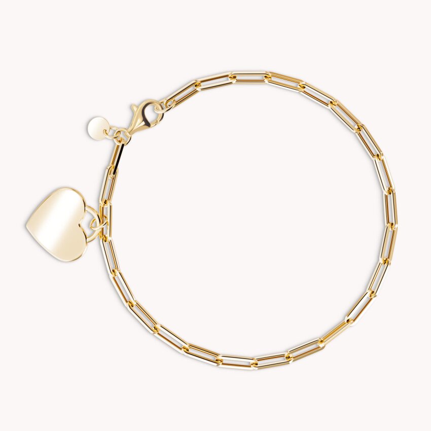 Zlatna narukvica Srce i karike