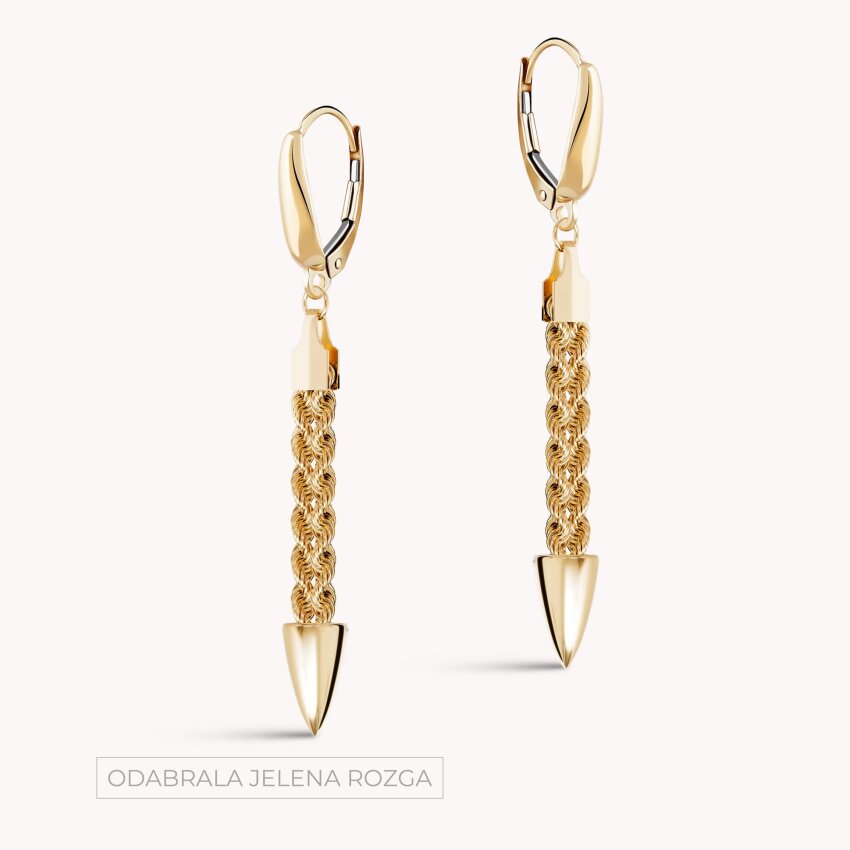 Zlatne naušnice Glamurozna nit