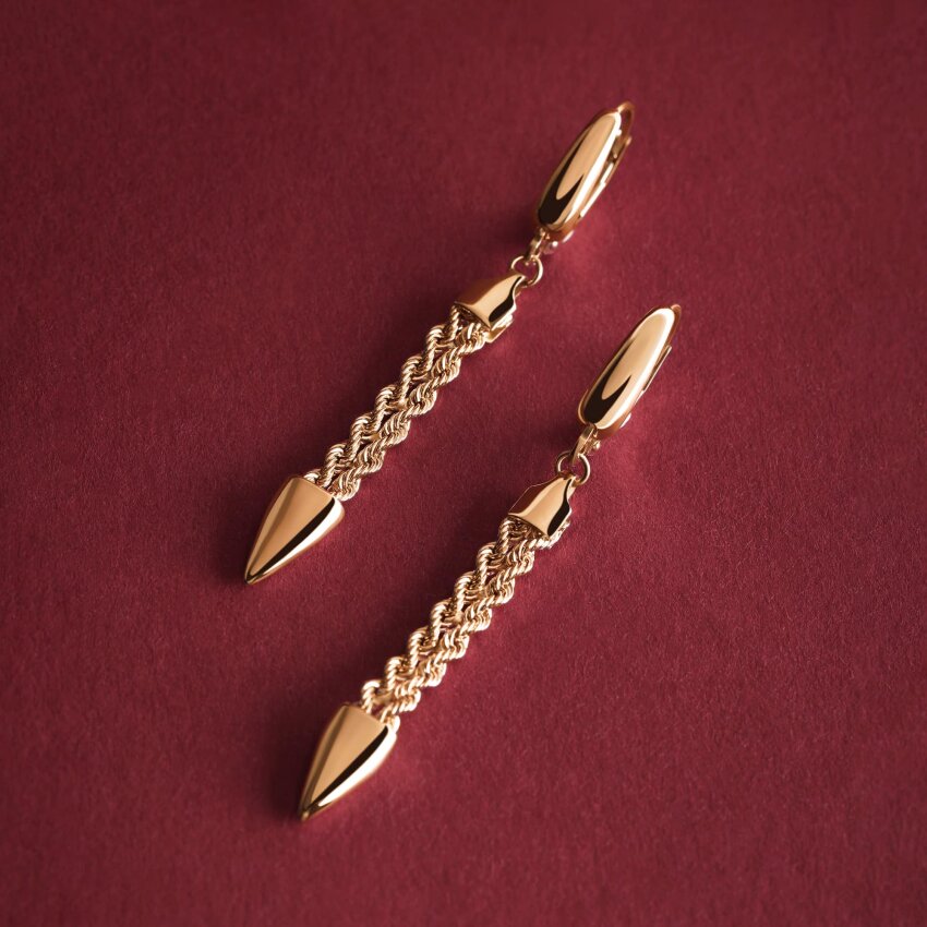 Zlatne naušnice Glamurozna nit