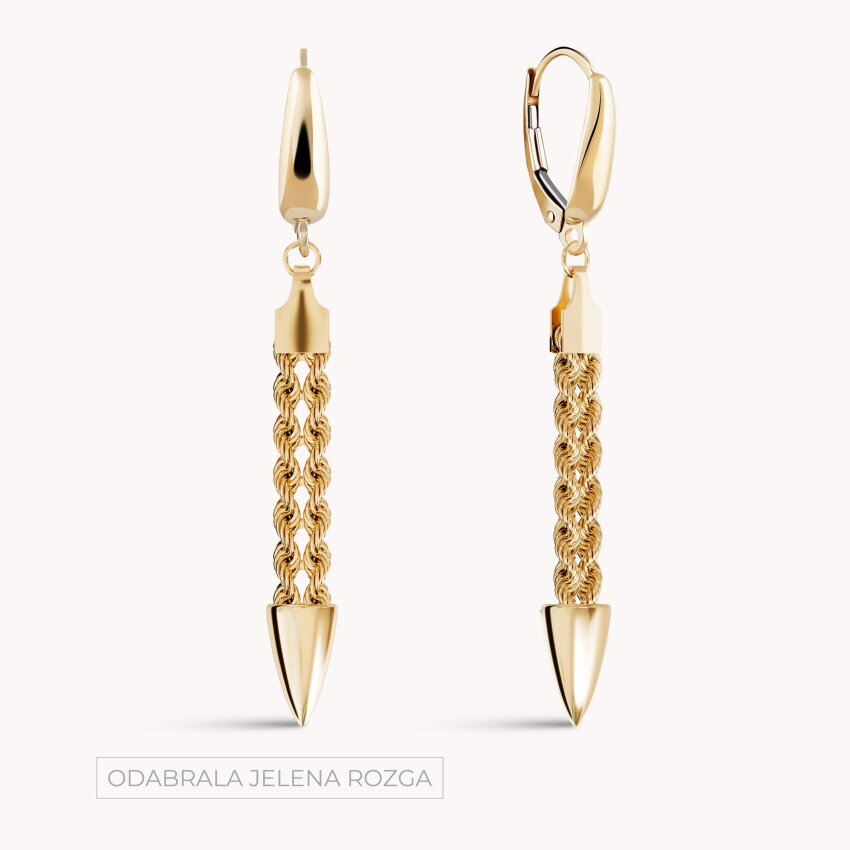 Zlatne naušnice Glamurozna nit