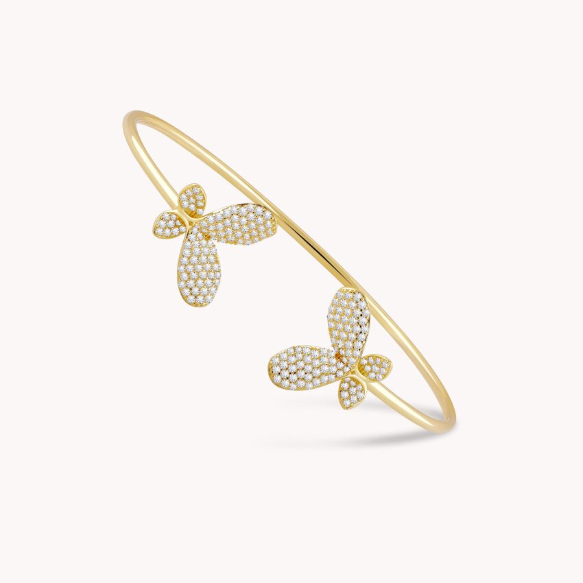 Srebrna narukvica Sjaj leptira 18kt Pozlata