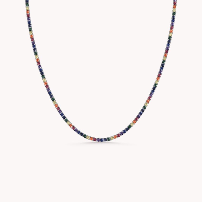 Srebrna ogrlica Šareni sjaj
