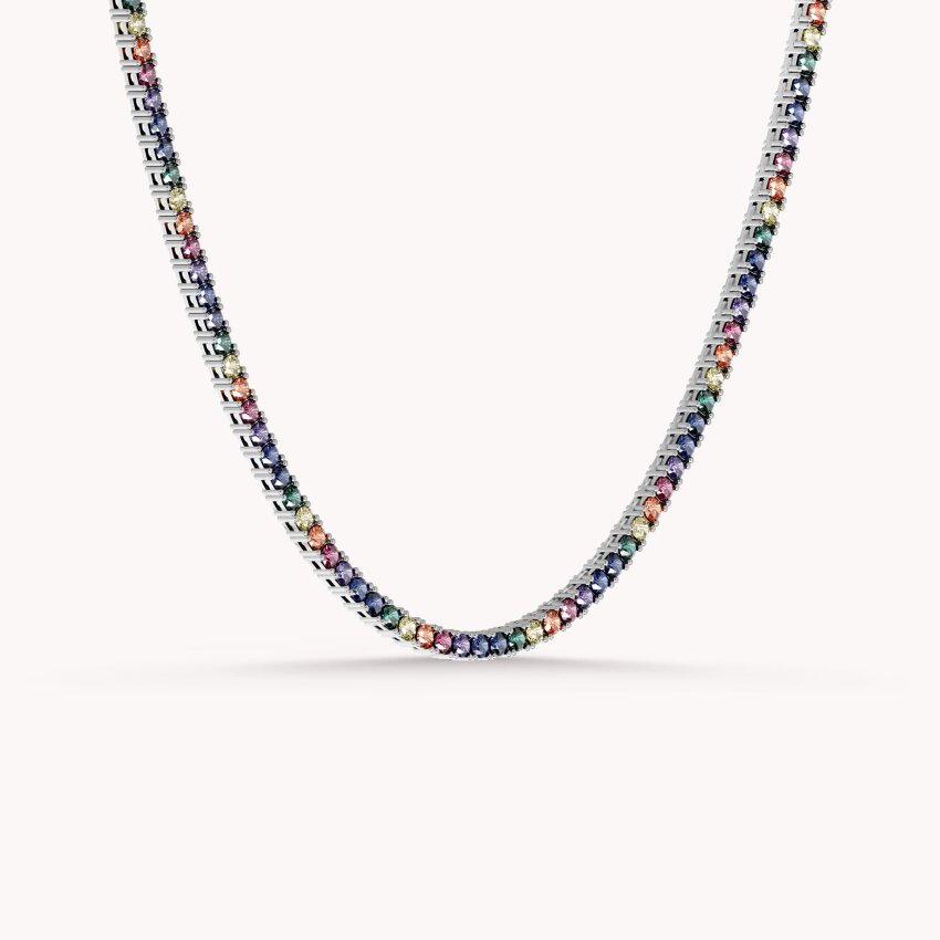 Srebrna ogrlica Šareni sjaj