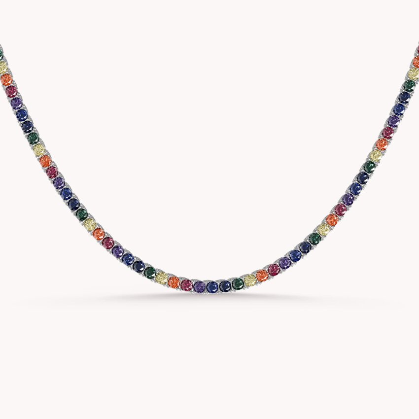 Srebrna ogrlica Šareni sjaj