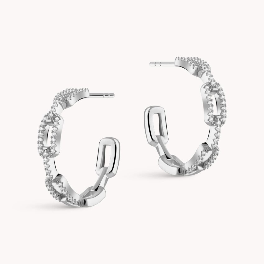 Srebrne naušnice alke Sjajne karike