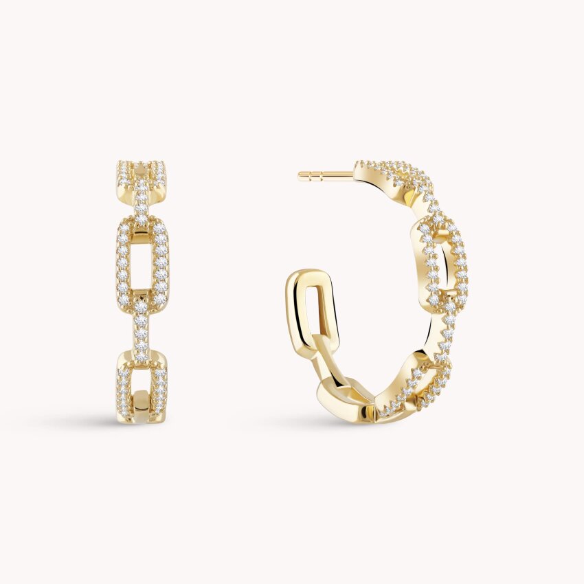 Srebrne naušnice alke Sjajne karike 18kt Pozlata