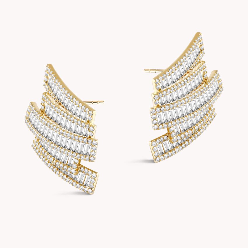 Srebrne naušnice Glamur 18kt Pozlata