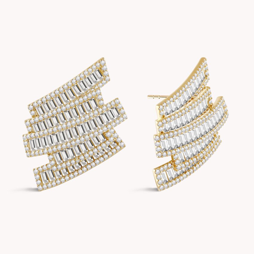 Srebrne naušnice Glamur 18kt Pozlata