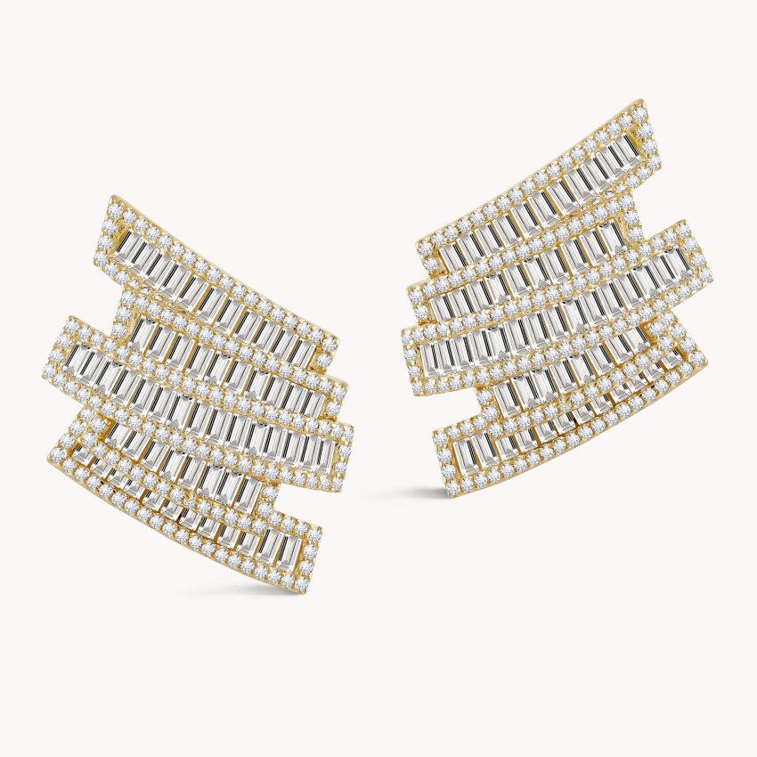 Srebrne naušnice Glamur 18kt Pozlata