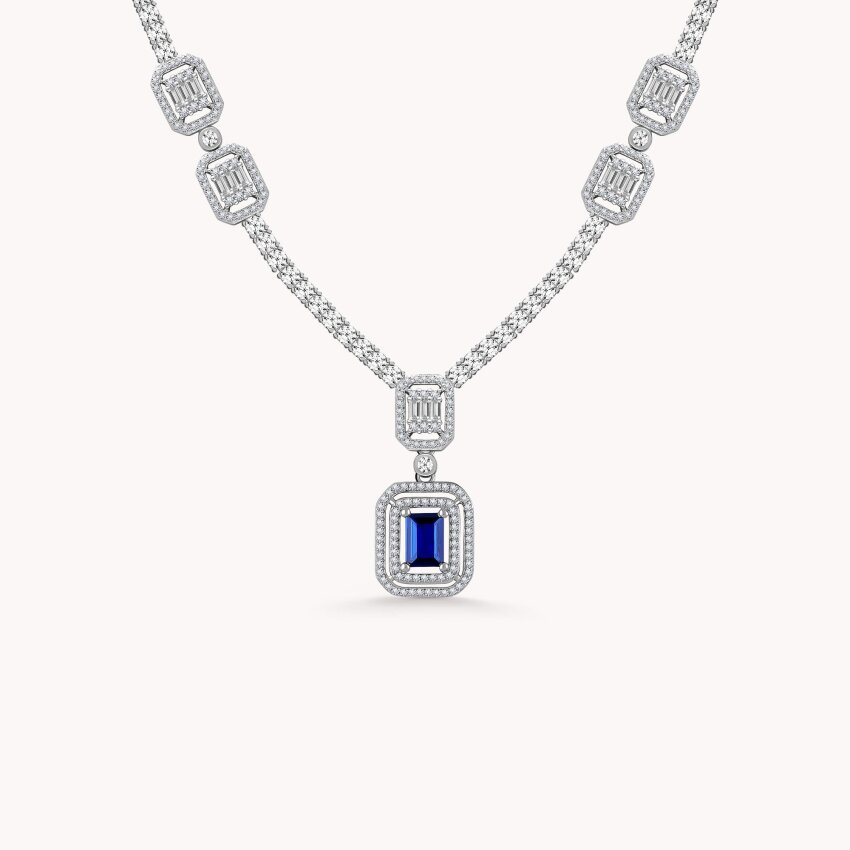 Srebrna ogrlica Plava upečatljivost