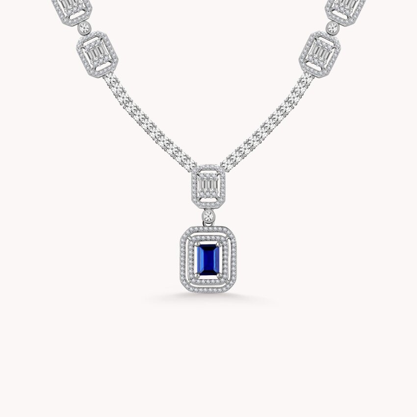 Srebrna ogrlica Plava upečatljivost