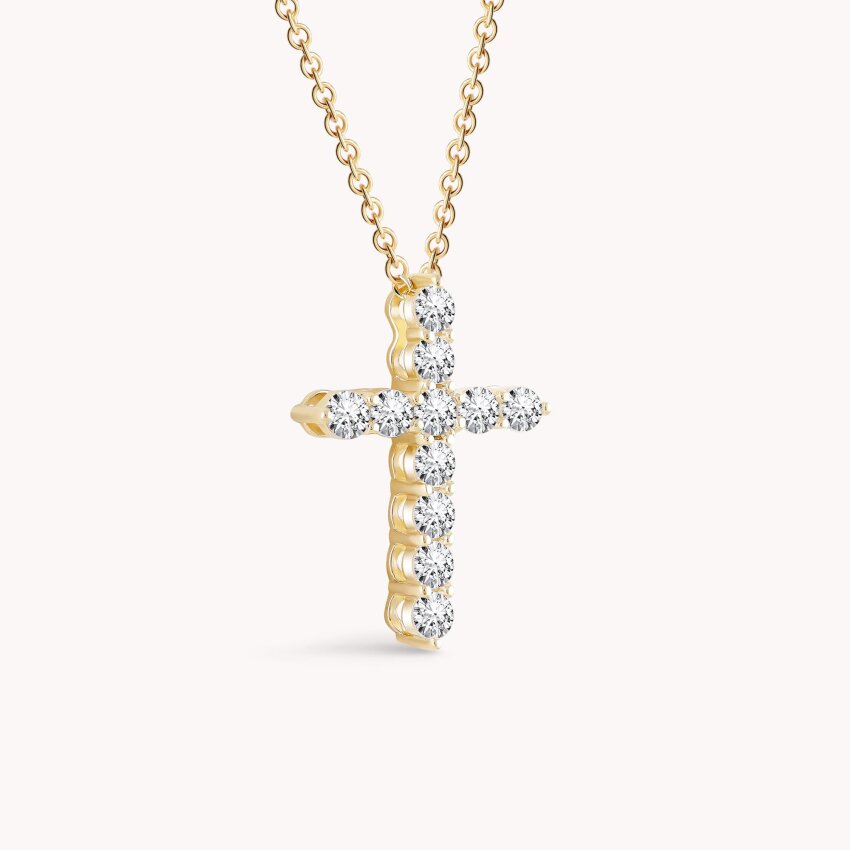 Srebrna ogrlica Sjajni križ 18kt Pozlata