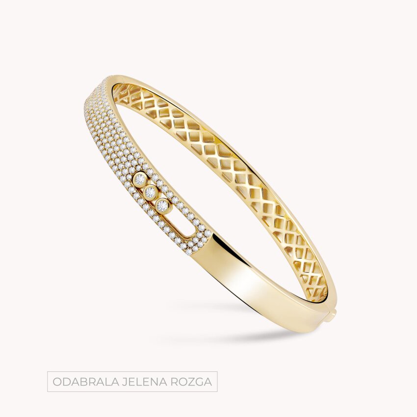 Srebrna narukvica Zapažen sjaj 18kt Pozlata