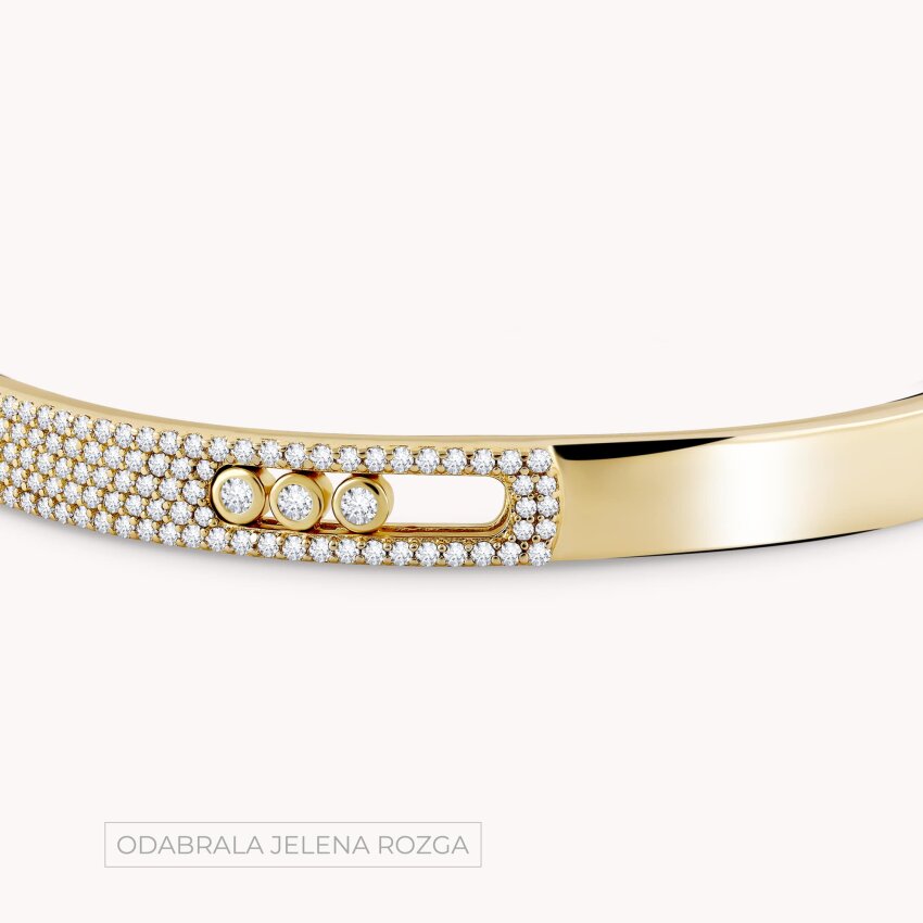 Srebrna narukvica Zapažen sjaj 18kt Pozlata