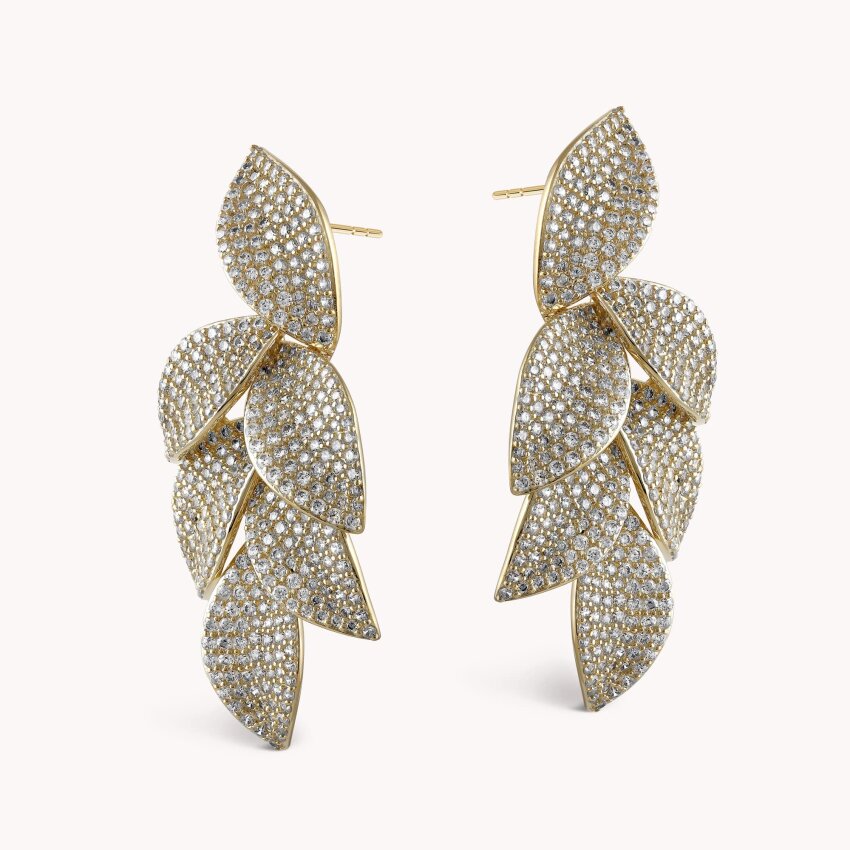 Srebrne naušnice Svjetlucave latice 18kt Pozlata