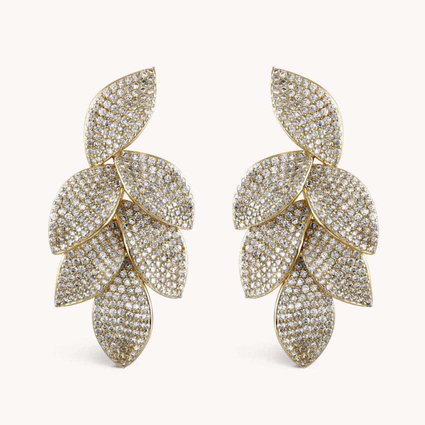 Srebrne naušnice Svjetlucave latice 18kt Pozlata