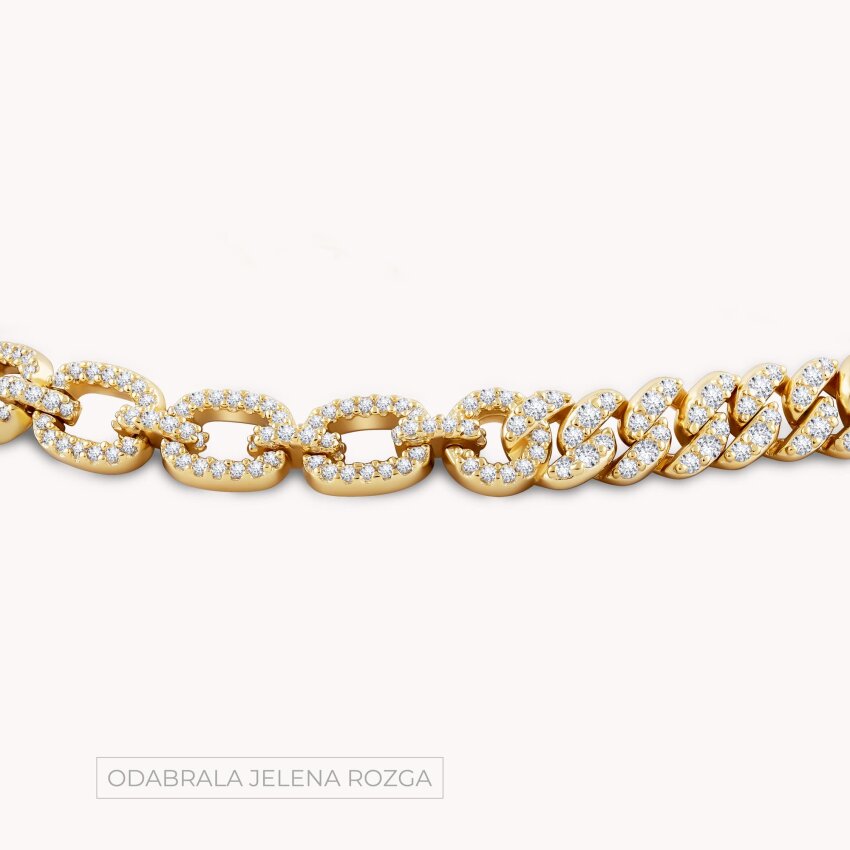 Srebrna narukvica Odvažan sjaj 18kt Pozlata