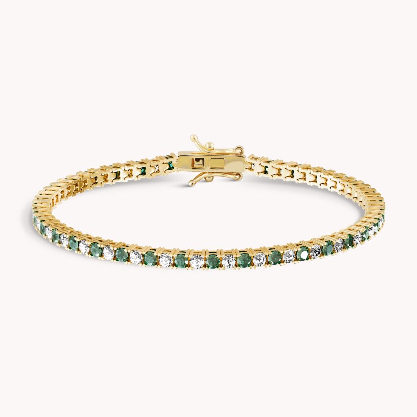 Srebrna narukvica Zeleni sjaj 18kt Pozlata